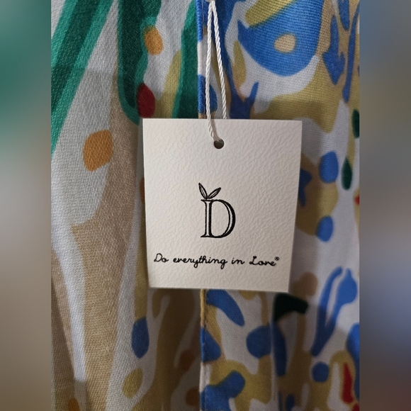 Colorful Abstract Kimono/Swim Coverup with Tassels - Picture 3 of 4